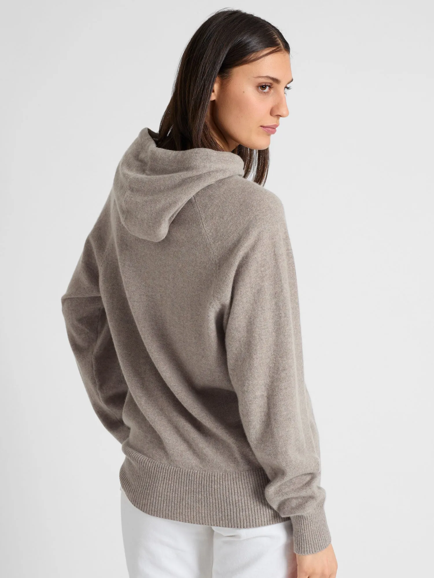 Cashmere sweater "Lux Hoodie" - toast