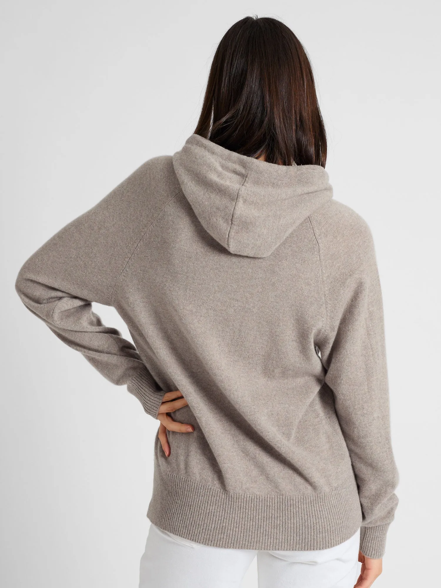 Cashmere sweater "Lux Hoodie" - toast