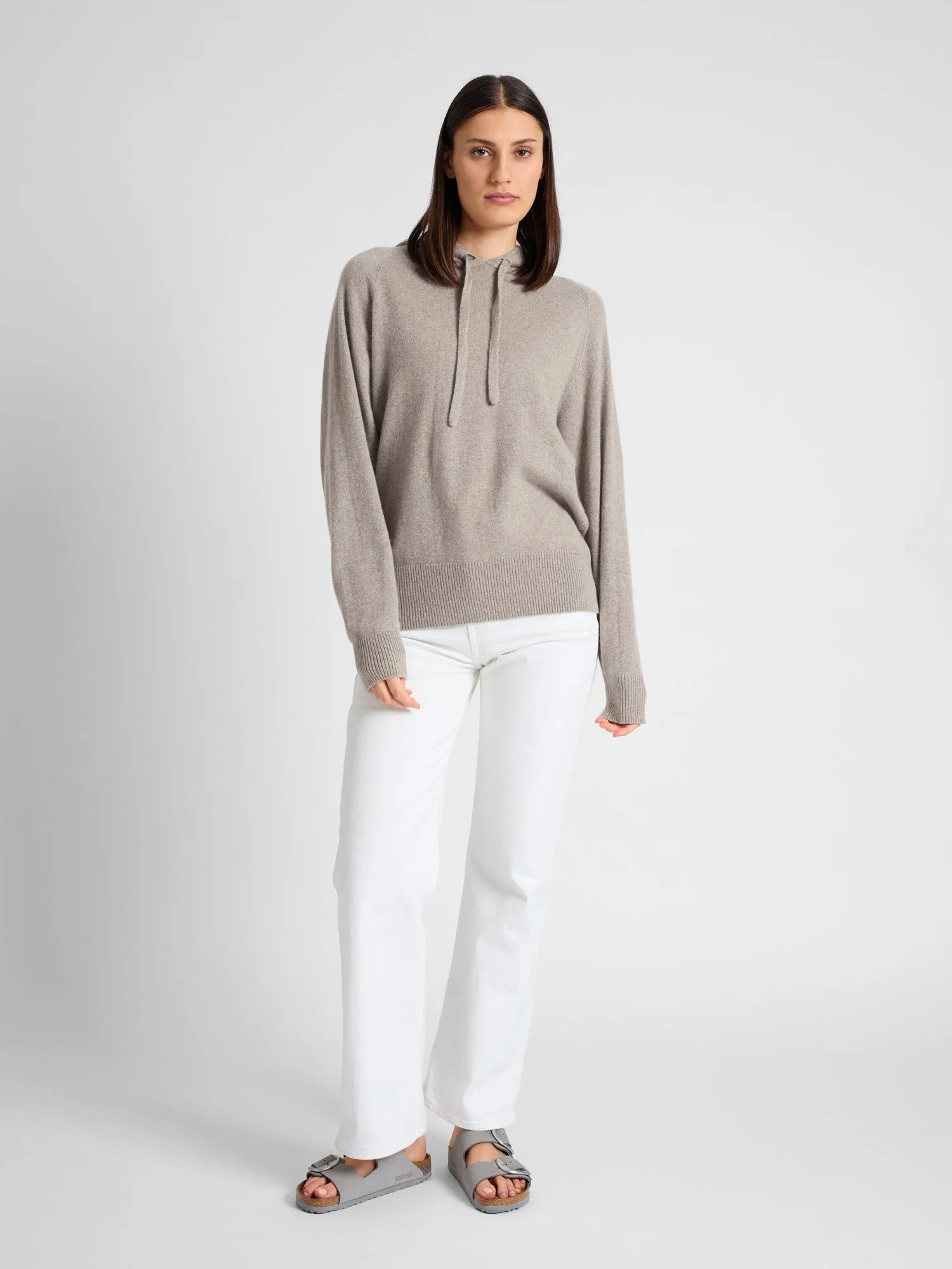 Cashmere sweater "Lux Hoodie" - toast