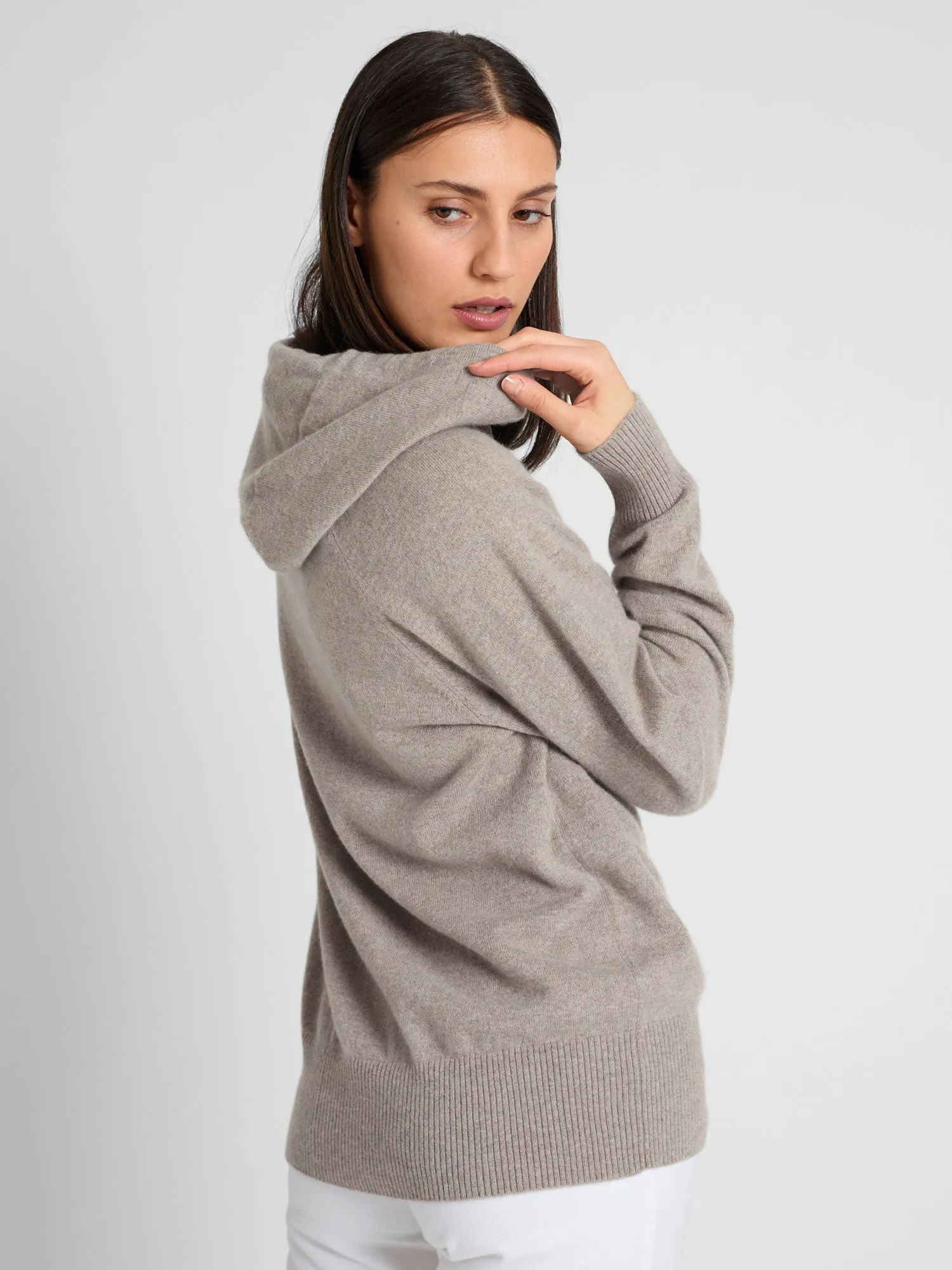 Cashmere sweater "Lux Hoodie" - toast