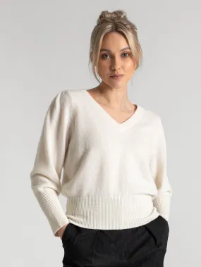 Cashmere sweater  "Swan" - white