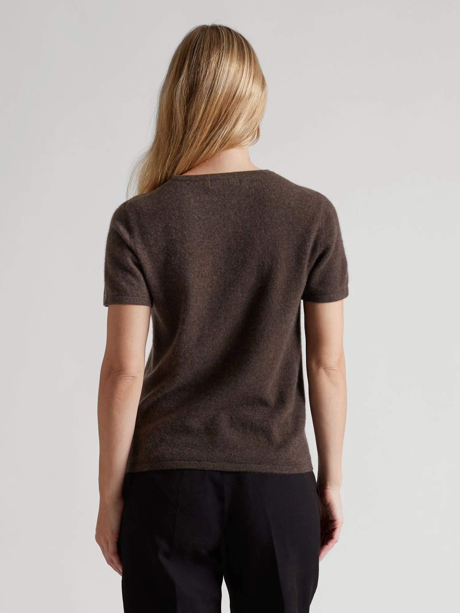 Cashmere T-shirt "Fresh" - dark brown