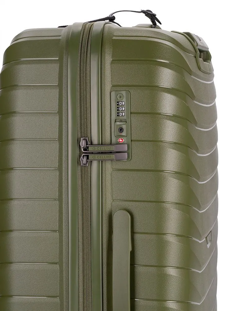 Cellini Grande Large 4 Wheel Trolley Case | Green