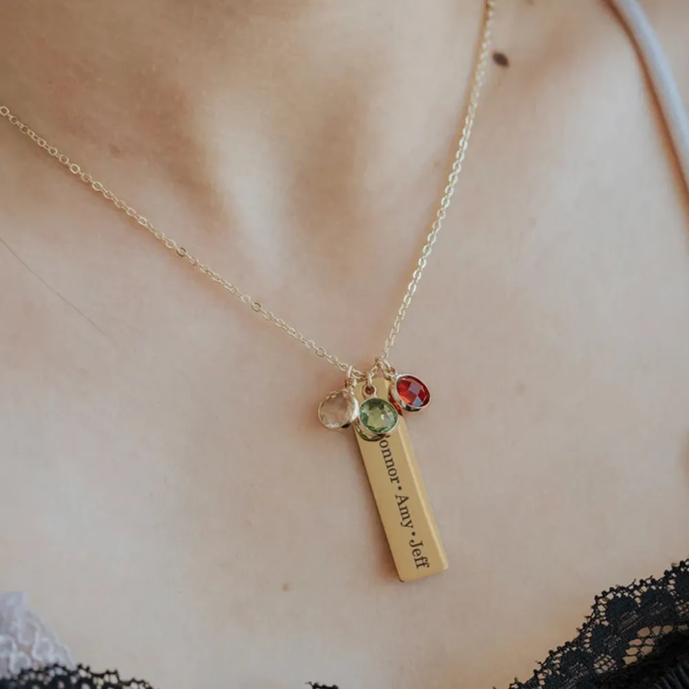 Child Birthstone Mothers Day Necklace