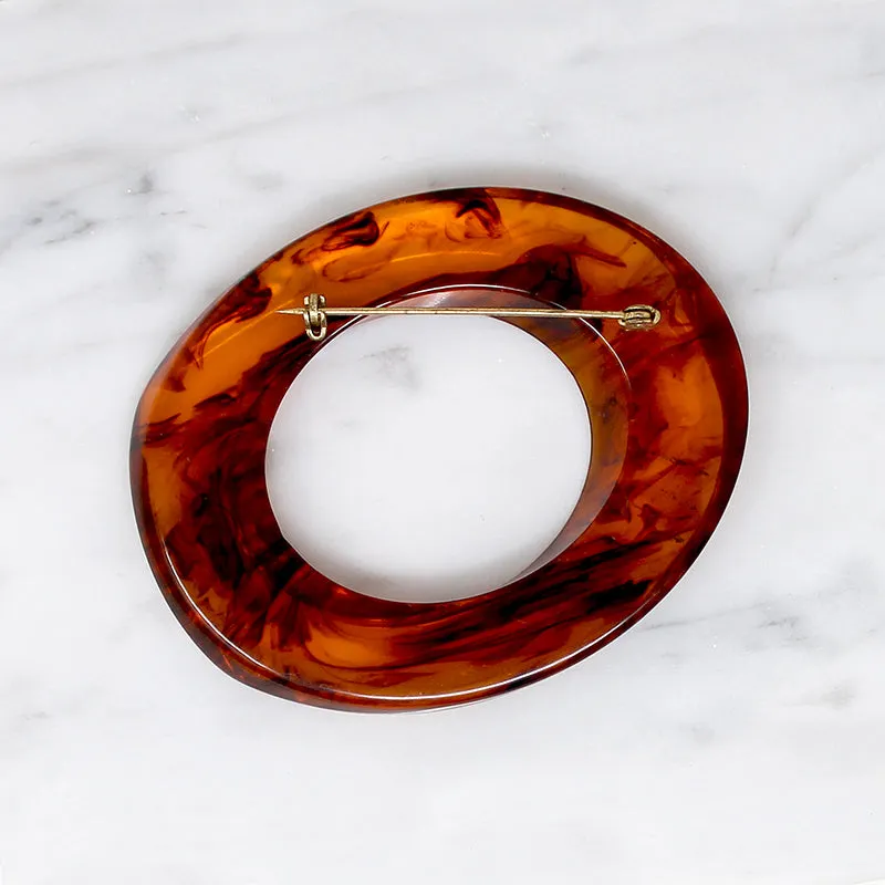 Chunky Modernist Sculptural Lucite Brooch