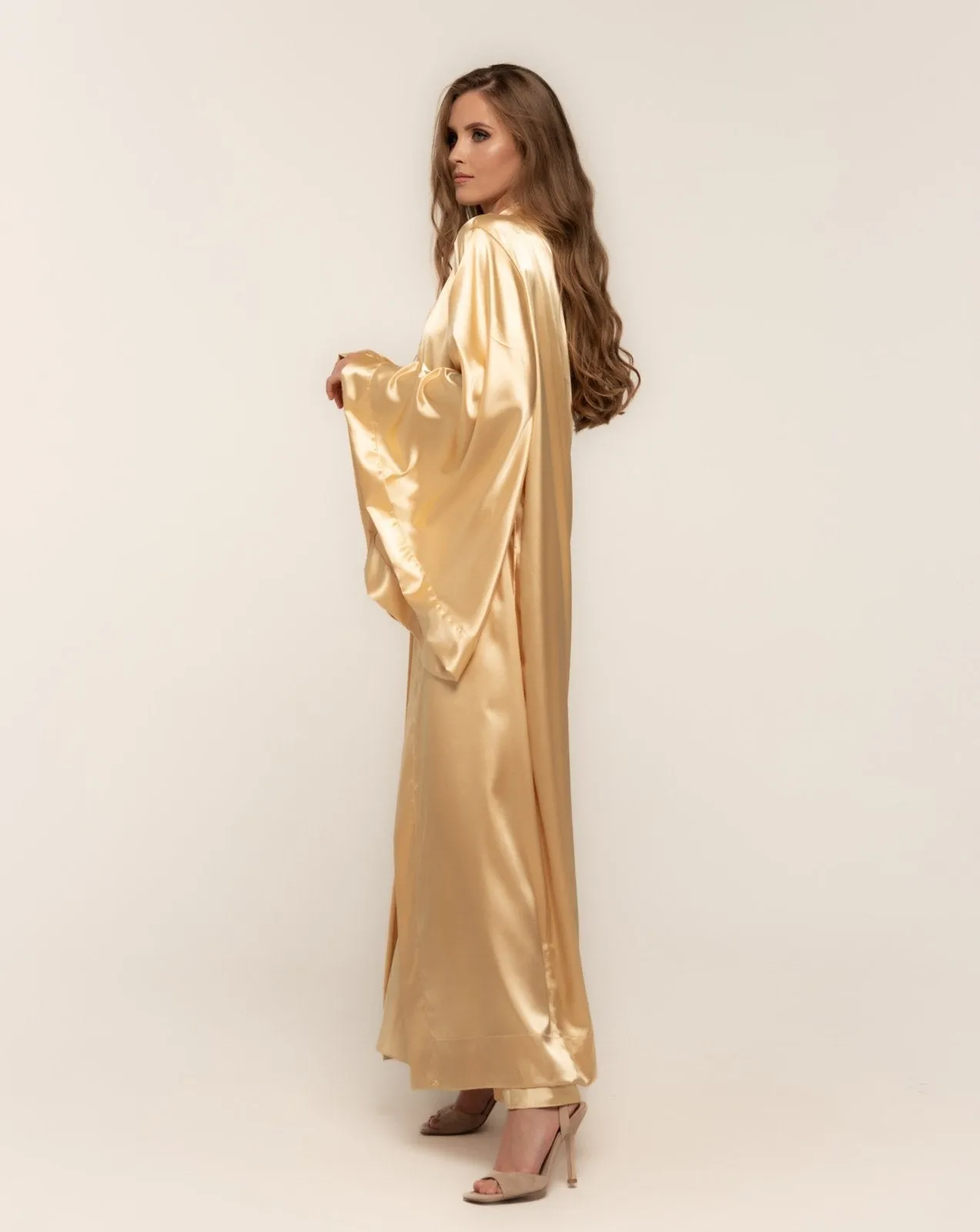 Classic Satin Kimono Robe and Nightgown Set