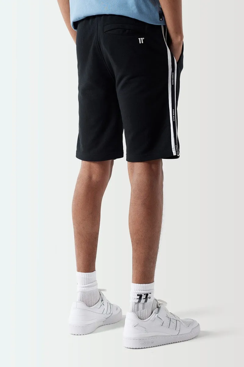 Colour Block Taped Sweat Shorts Skinny Fit - Black / White