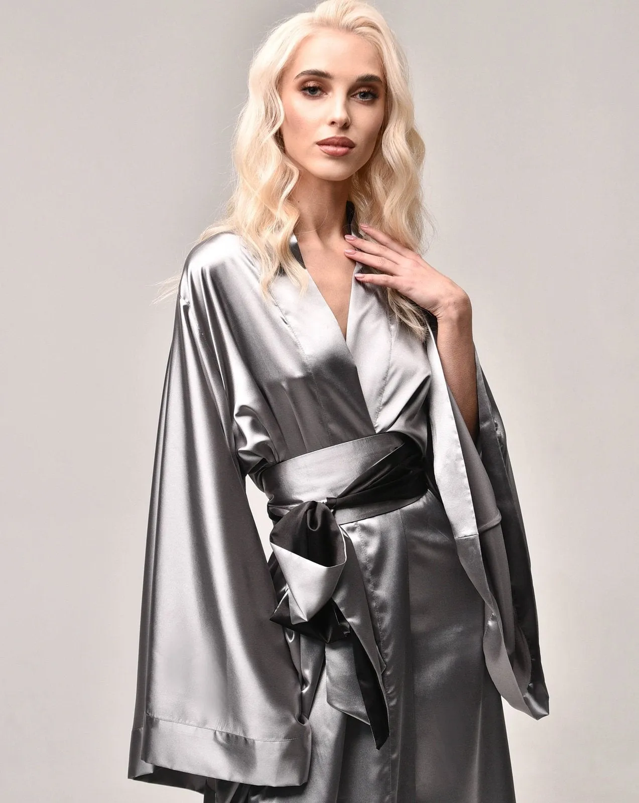 Colour Pop Kimono Silk Robe