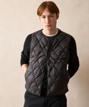 Convertible Quilted Gilet Vest in Black