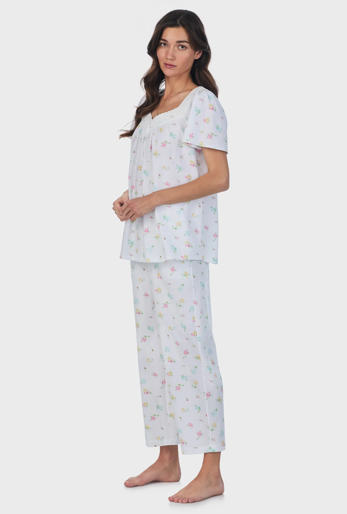 Cottage Bouquet Cotton Capri Pajama Set