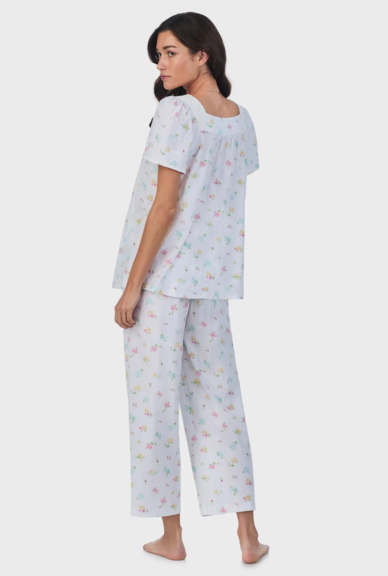 Cottage Bouquet Cotton Capri Pajama Set