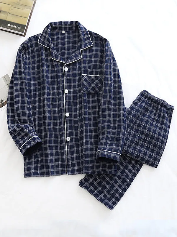 Cotton Plaid Couple Pajama Set