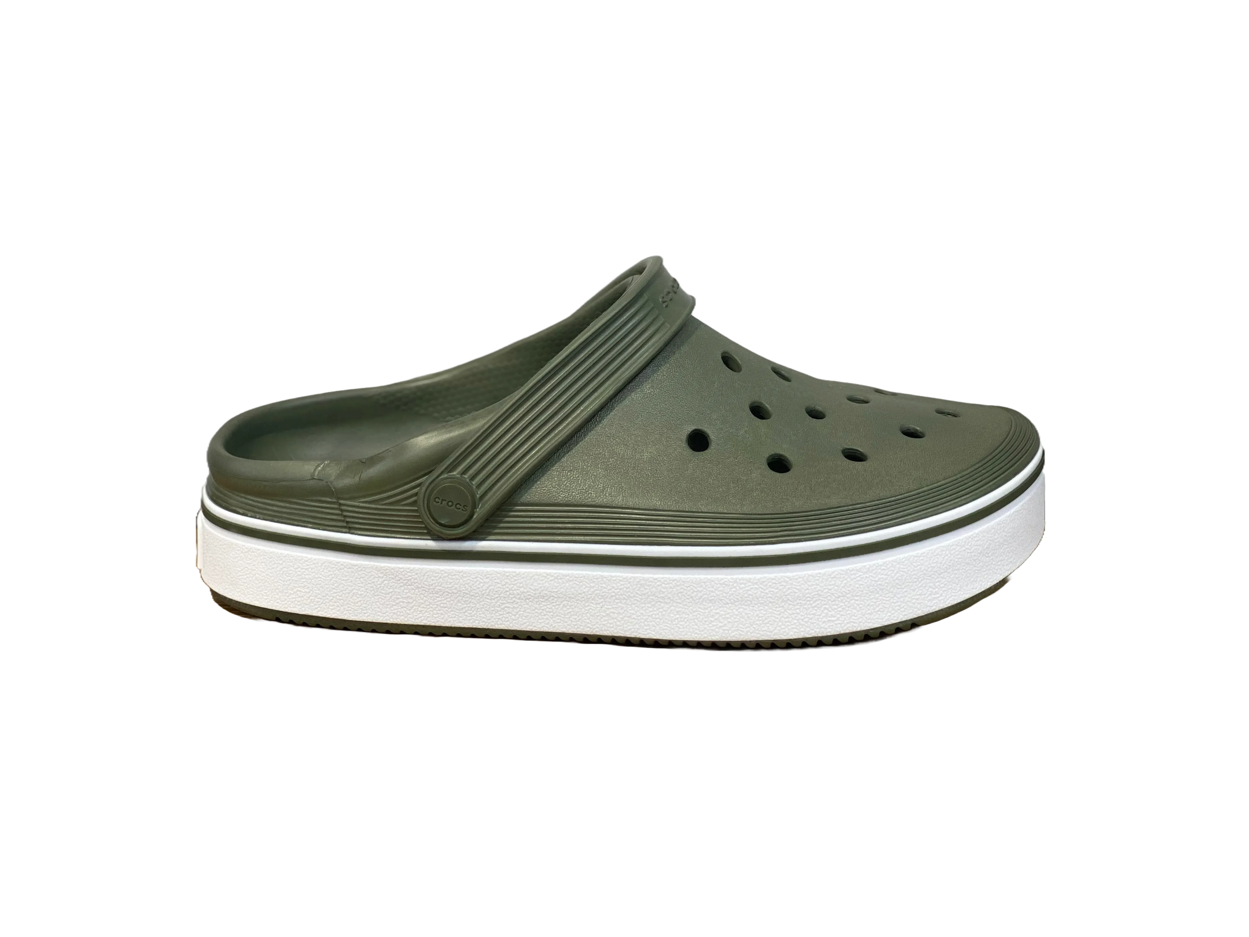 CROCS CROCBAND CLEAN CLOG VERT ET BLANC