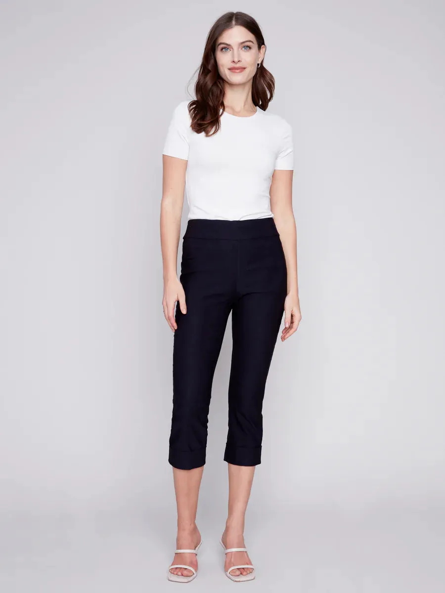 CROP PANT WITH CUFF DETAIL