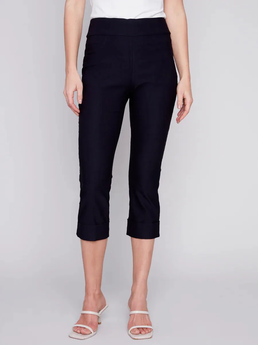 CROP PANT WITH CUFF DETAIL