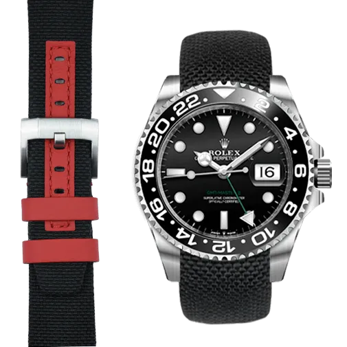 Curved End Nylon Strap for Rolex GMT Master II Ceramic with Tang Buckle