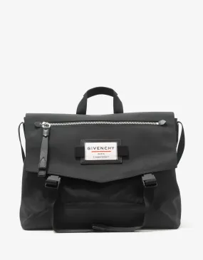 Downtown Black Nylon Messenger Bag