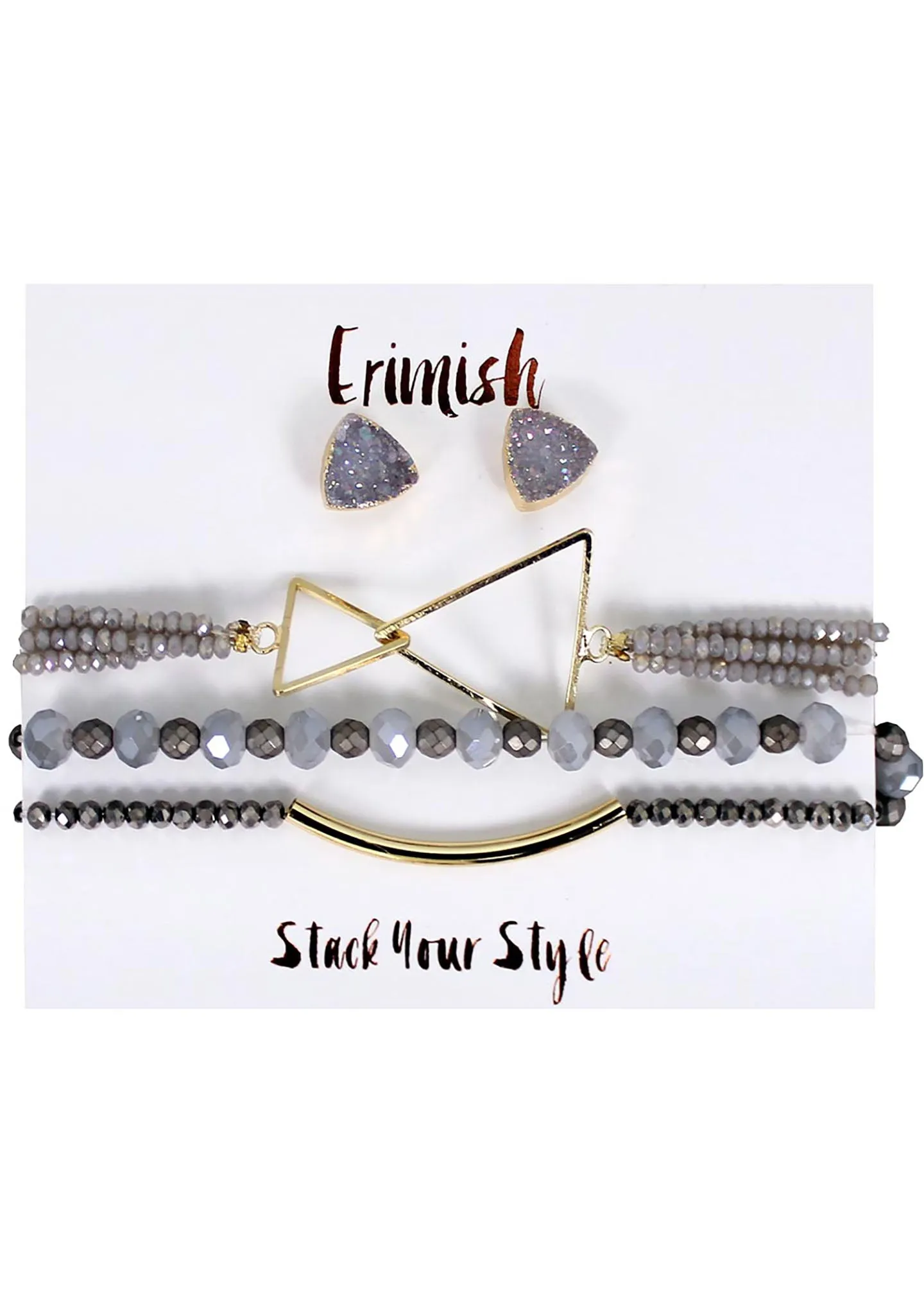 Erimish Dusk Earrings & Bracelet Stack Set