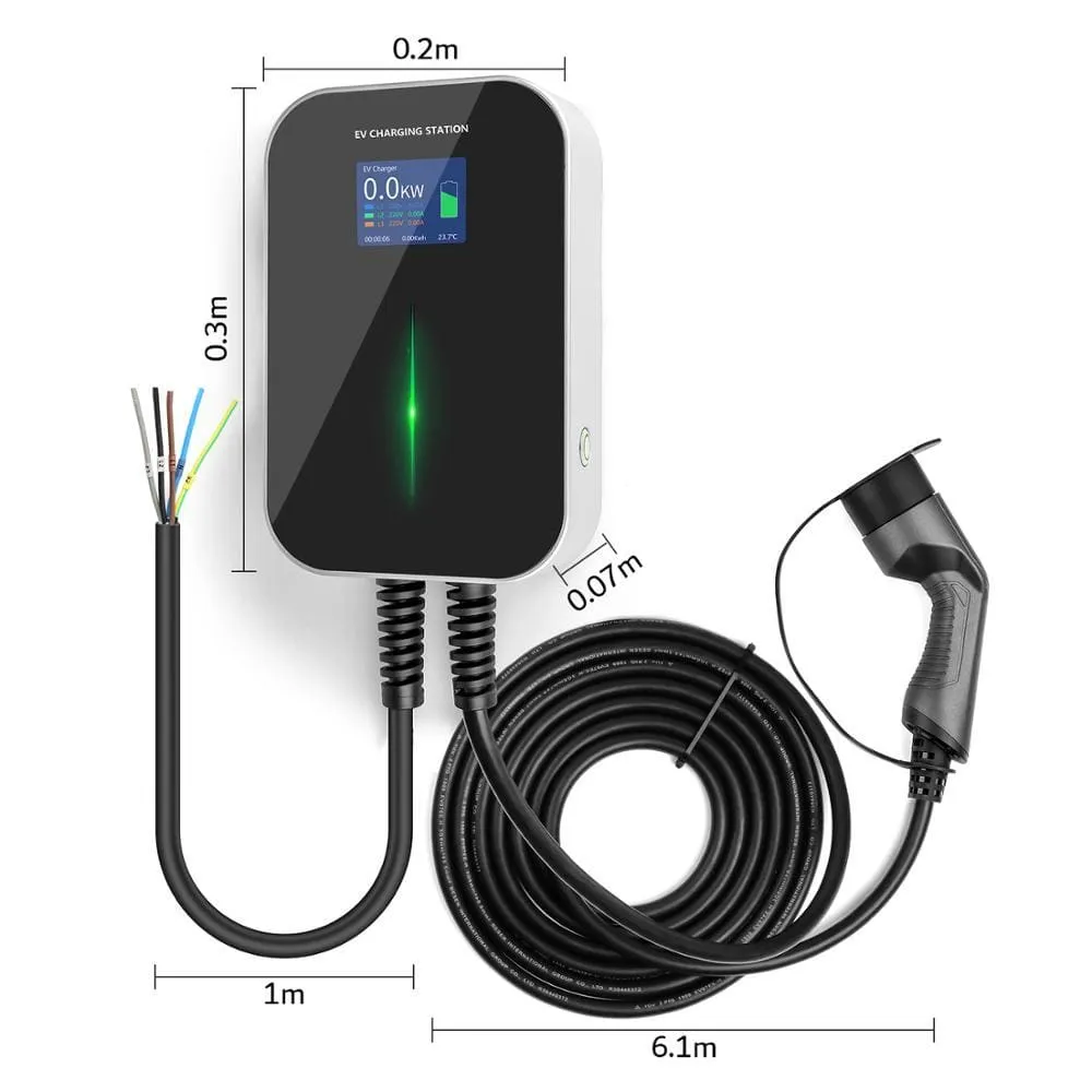 EV Charger 16A 3 Phase Electric Vehicle Charging Station EVSE Wallbox with Type 2 Cable IEC 62196-2 for Audi for Mercedes-Benz