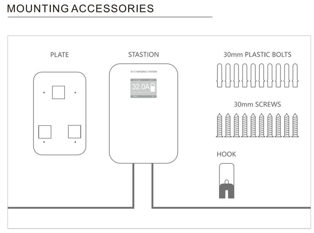 EV Charger 16A 3 Phase Electric Vehicle Charging Station EVSE Wallbox with Type 2 Cable IEC 62196-2 for Audi for Mercedes-Benz