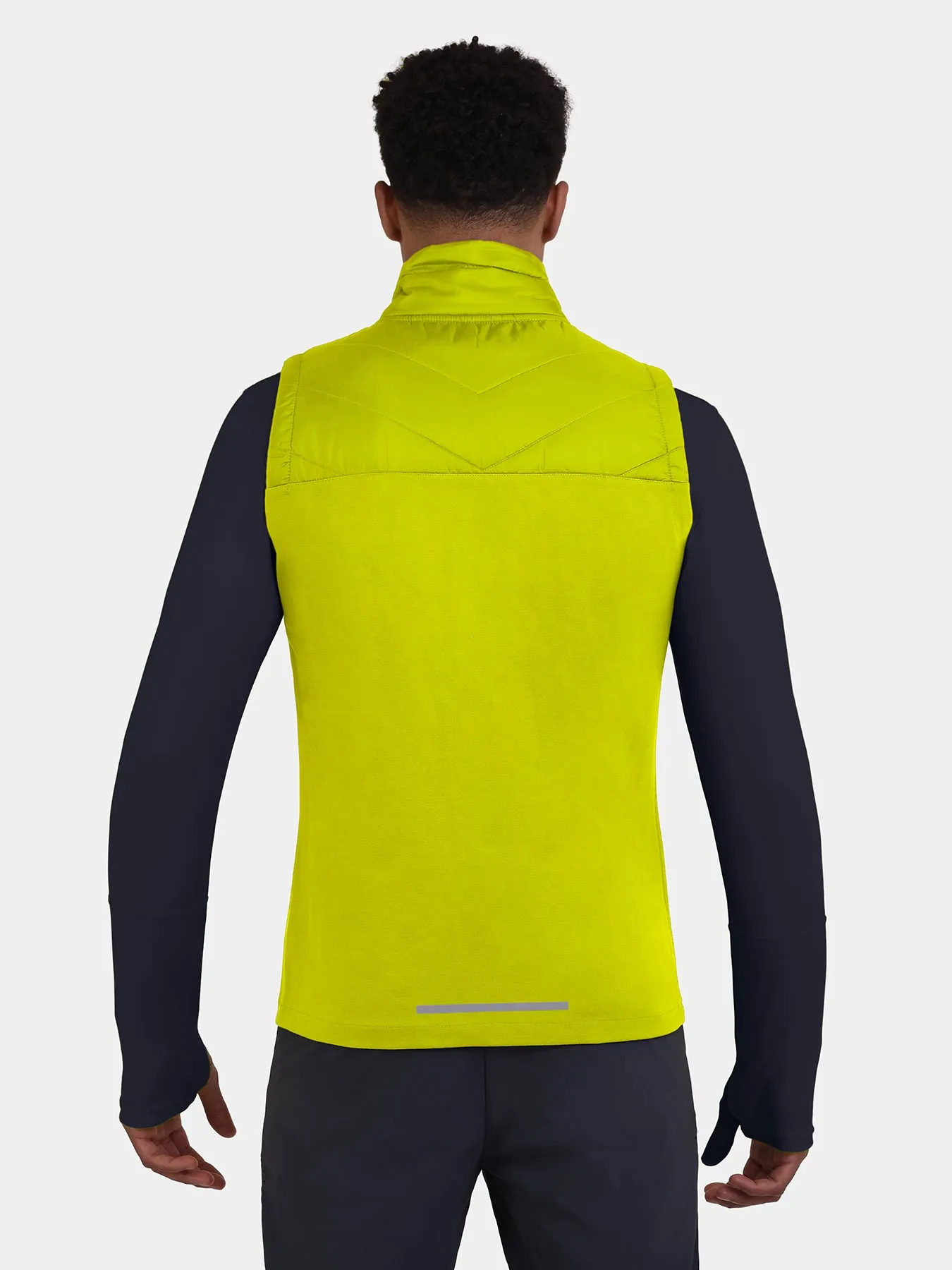 Excel Padded Running Gilet For Men With Zip Pockets & Reflective Strips