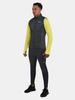 Excel Padded Running Gilet For Men With Zip Pockets & Reflective Strips