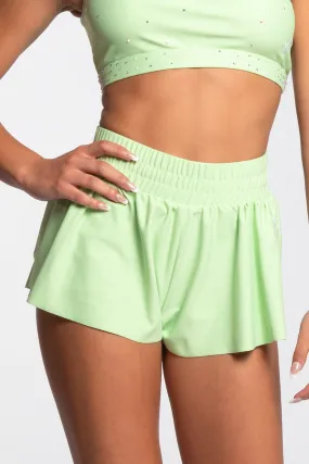 Flutter Athletic Short in Pistachio