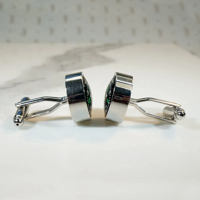 Funky 1970s Compass Cufflinks