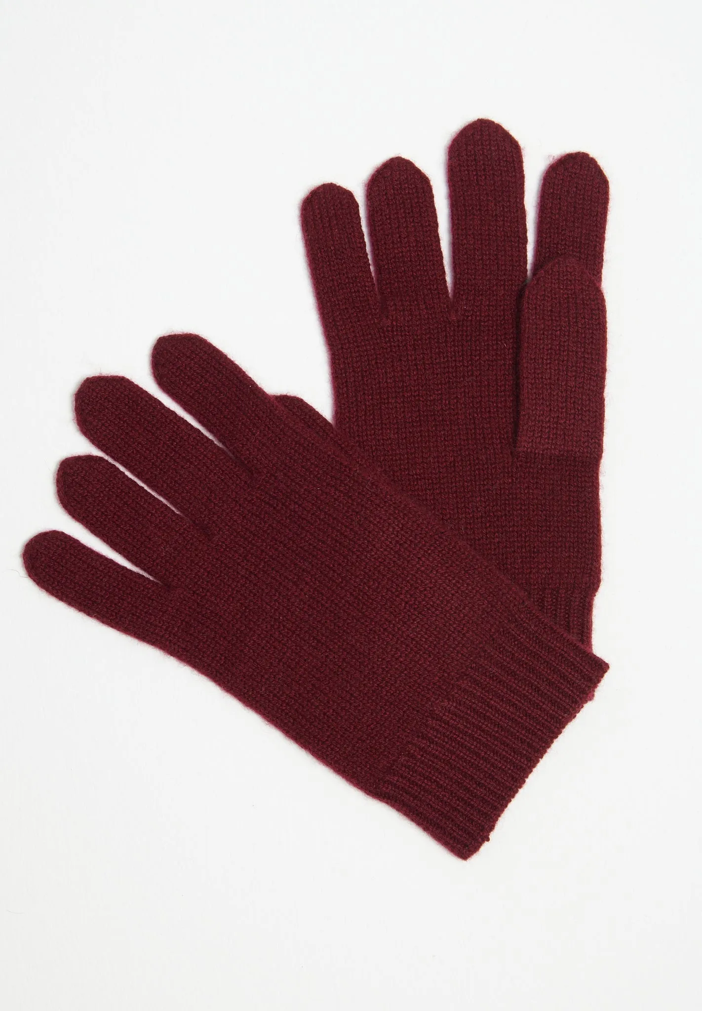 Gants en cachemire 4 fils rouge bordeaux