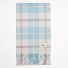 Glenmore 100% Lambswool Tartan Scarf - Blue Check