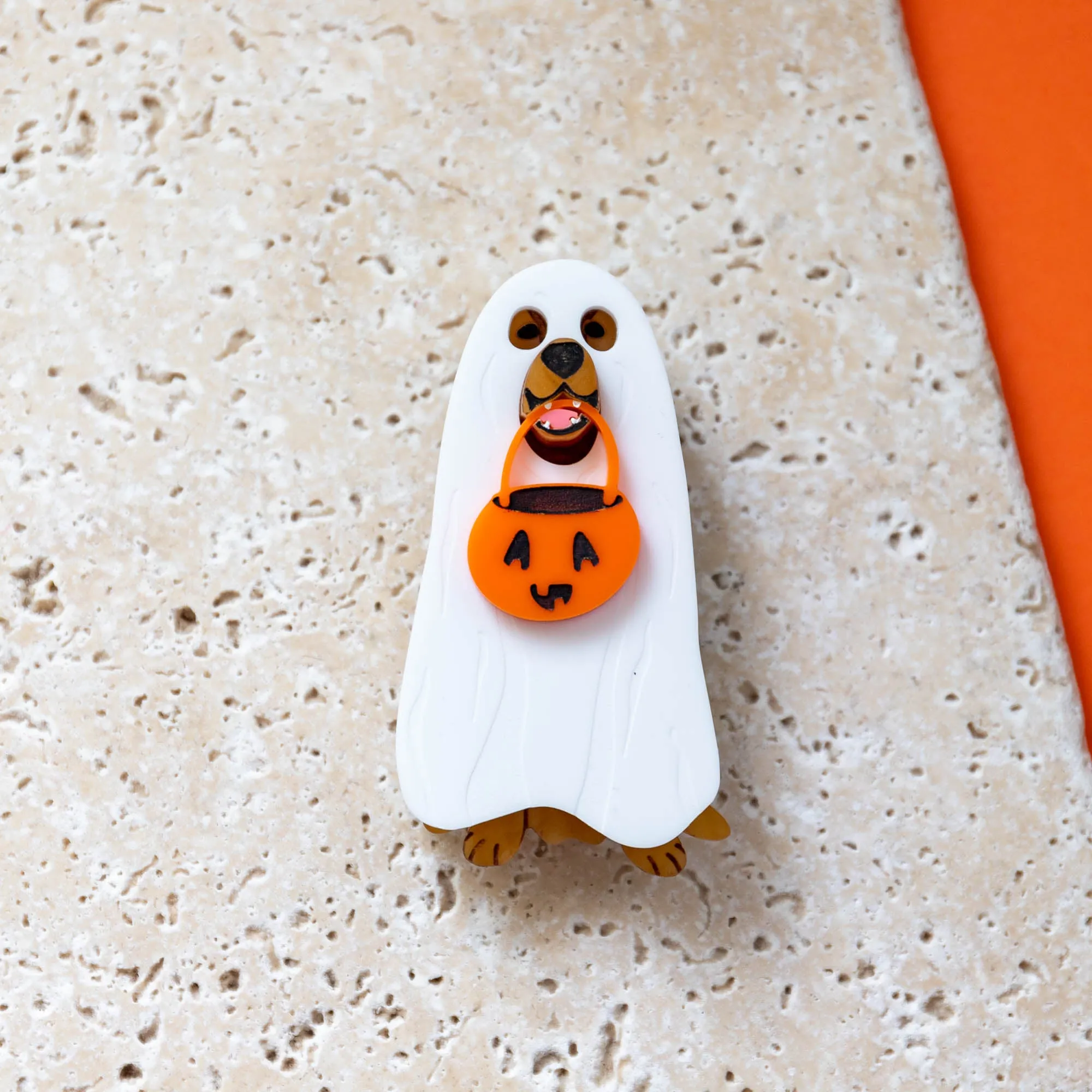 Golden Retriever Ghost Costume Brooch