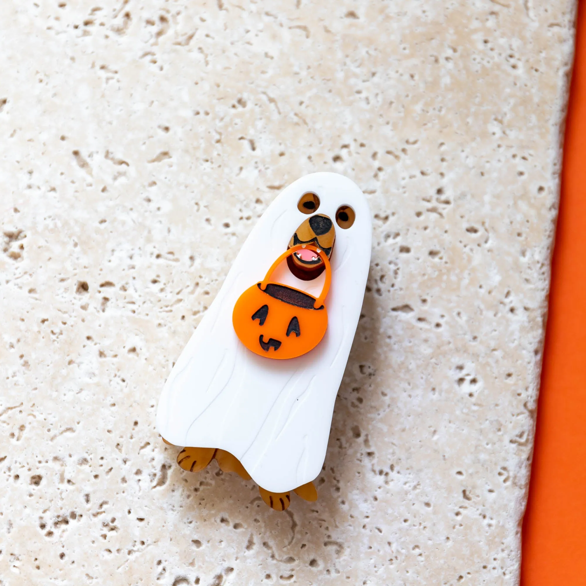 Golden Retriever Ghost Costume Brooch