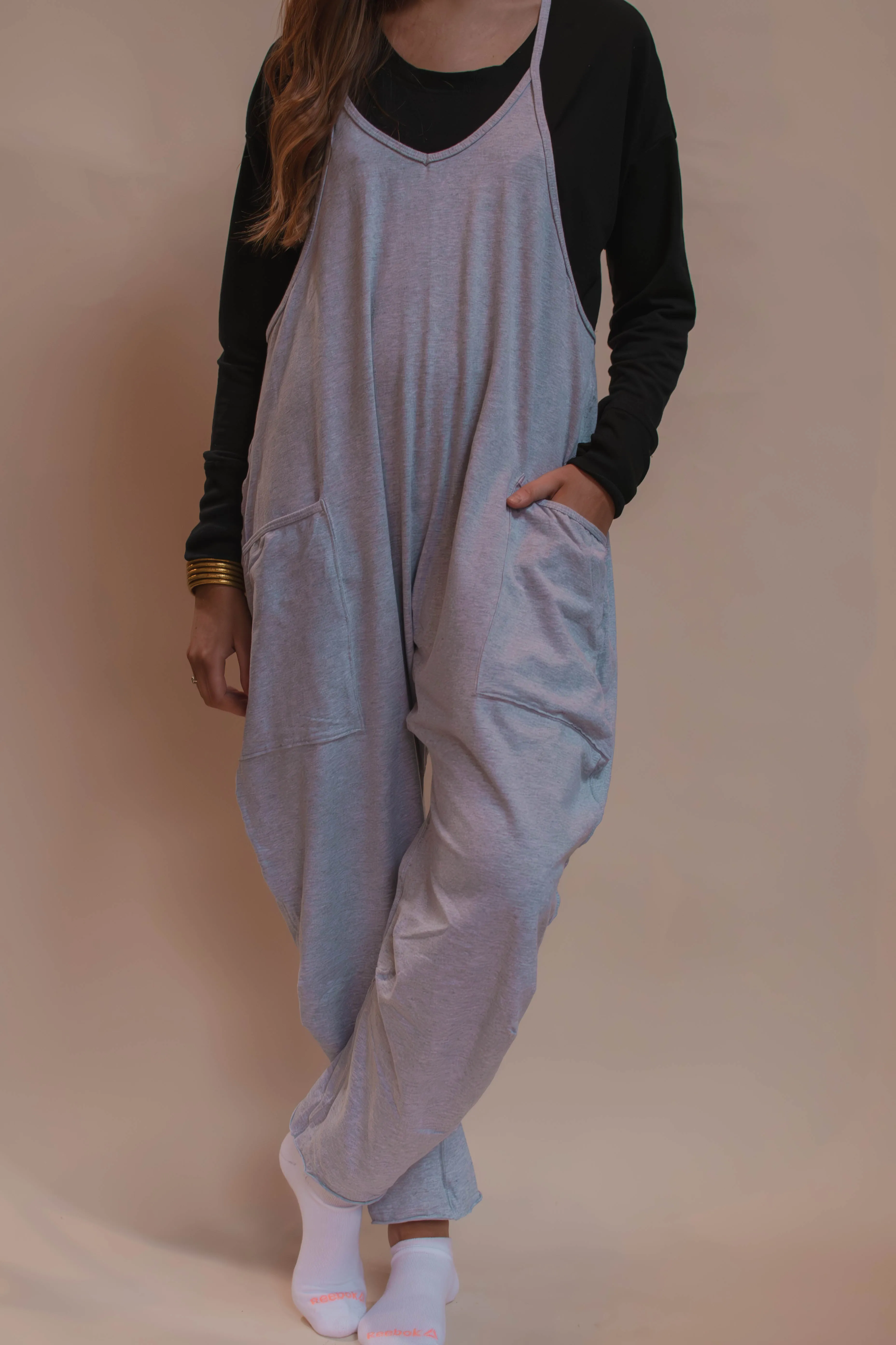 gray soft & comfy jumpsuit