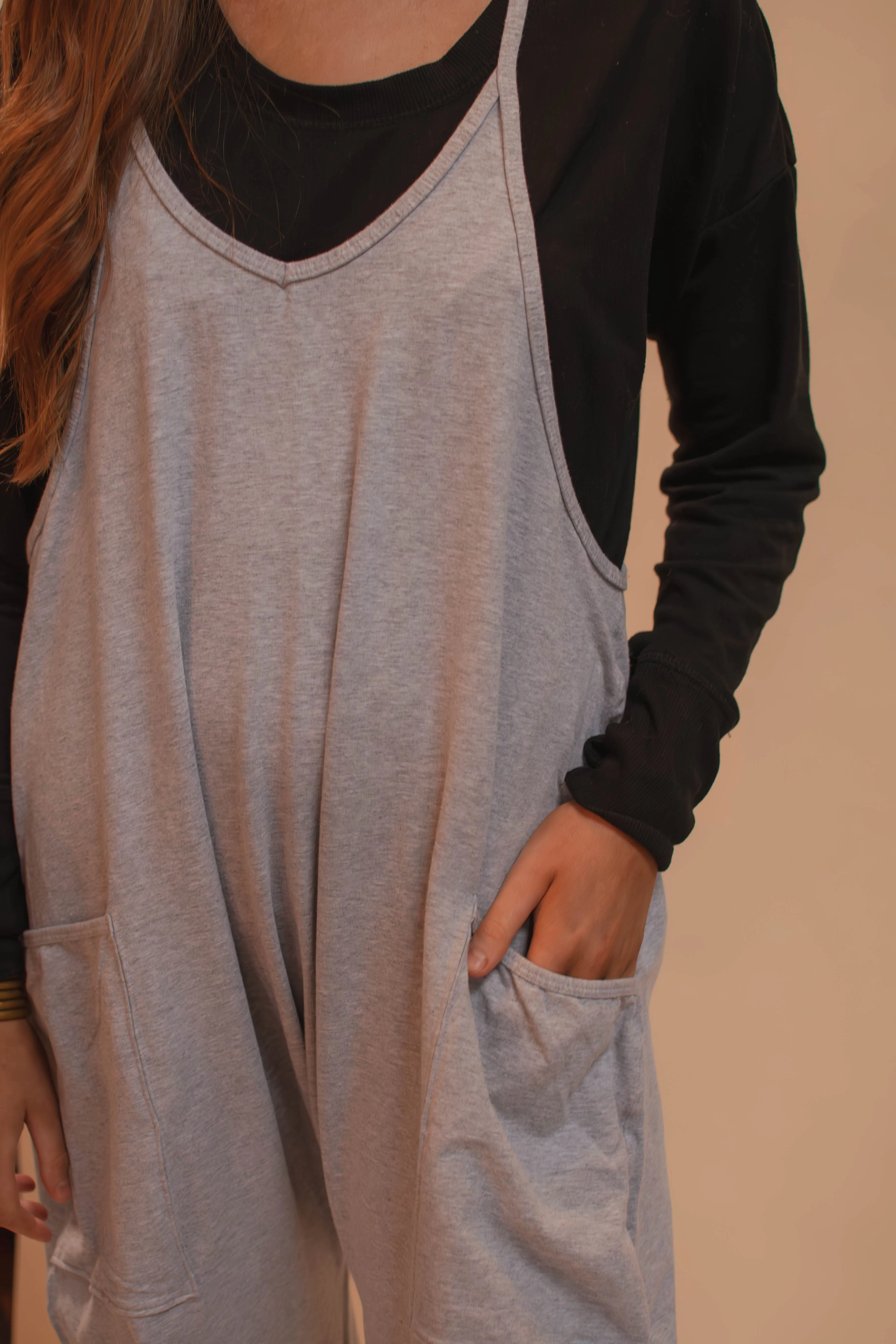 gray soft & comfy jumpsuit