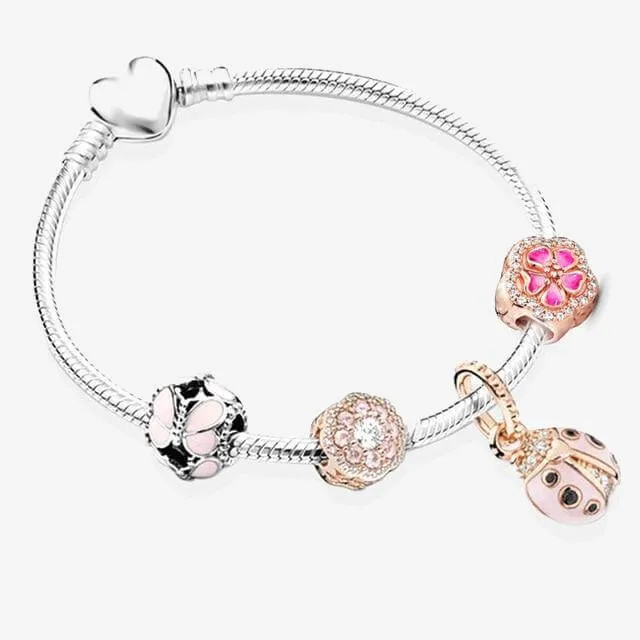 Heart-shaped Pendant Charm Bracelet