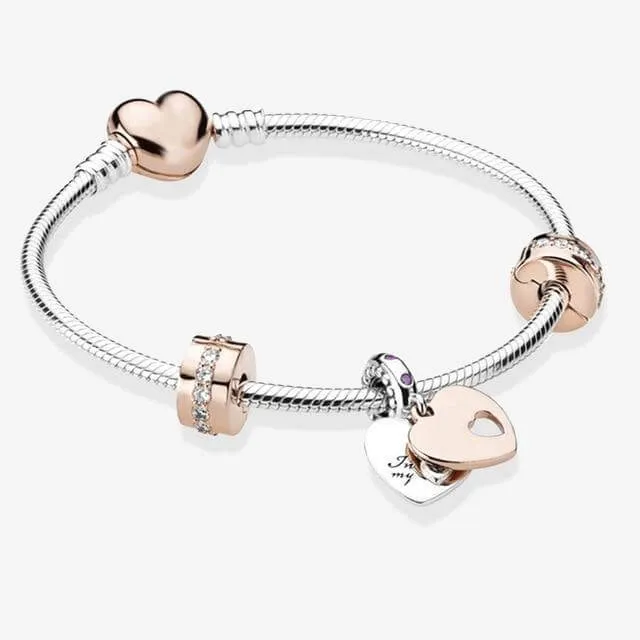 Heart-shaped Pendant Charm Bracelet