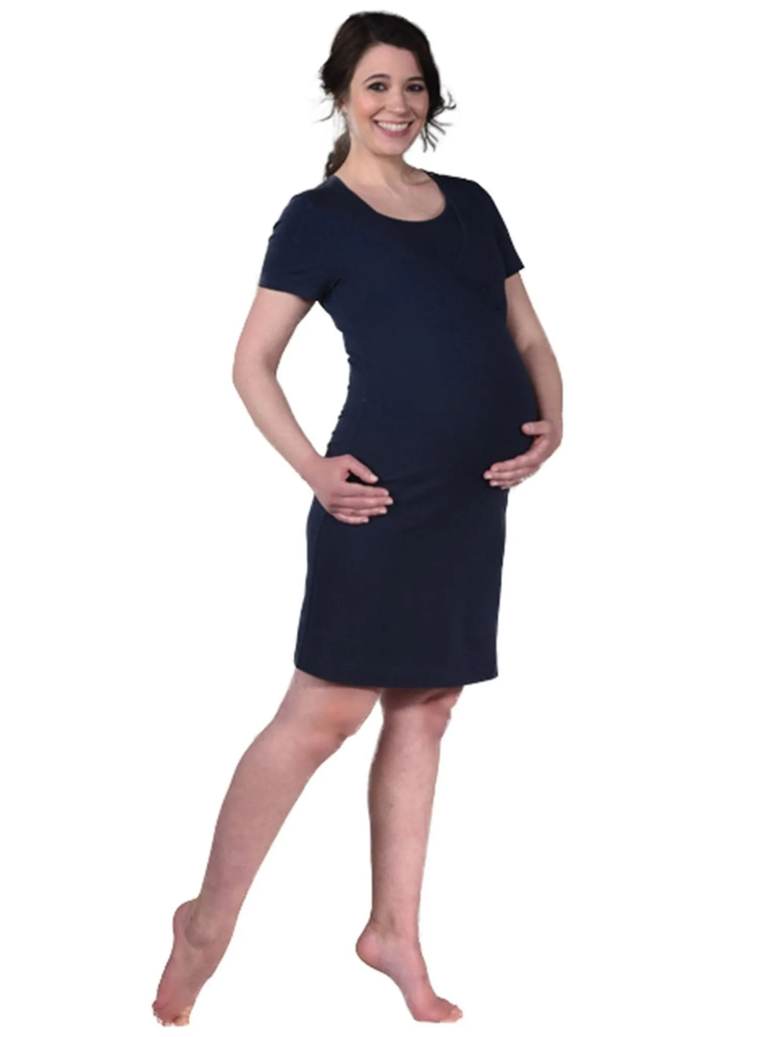 Home Wear Maternity Dress - Navy