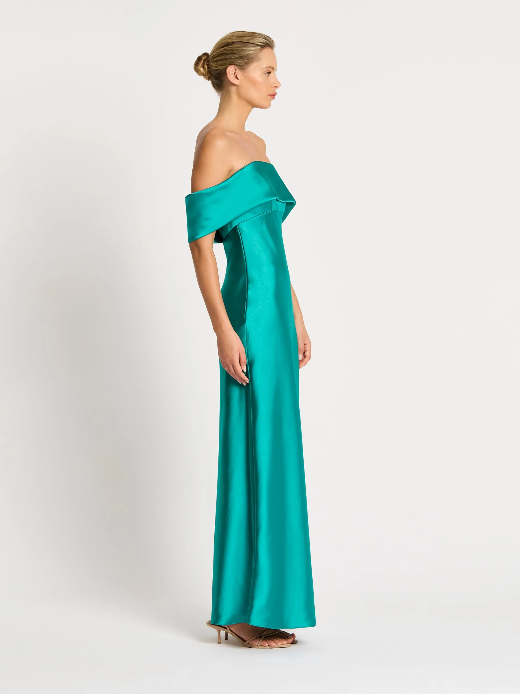 Kirsten Off Shoulder Gown - Turquoise