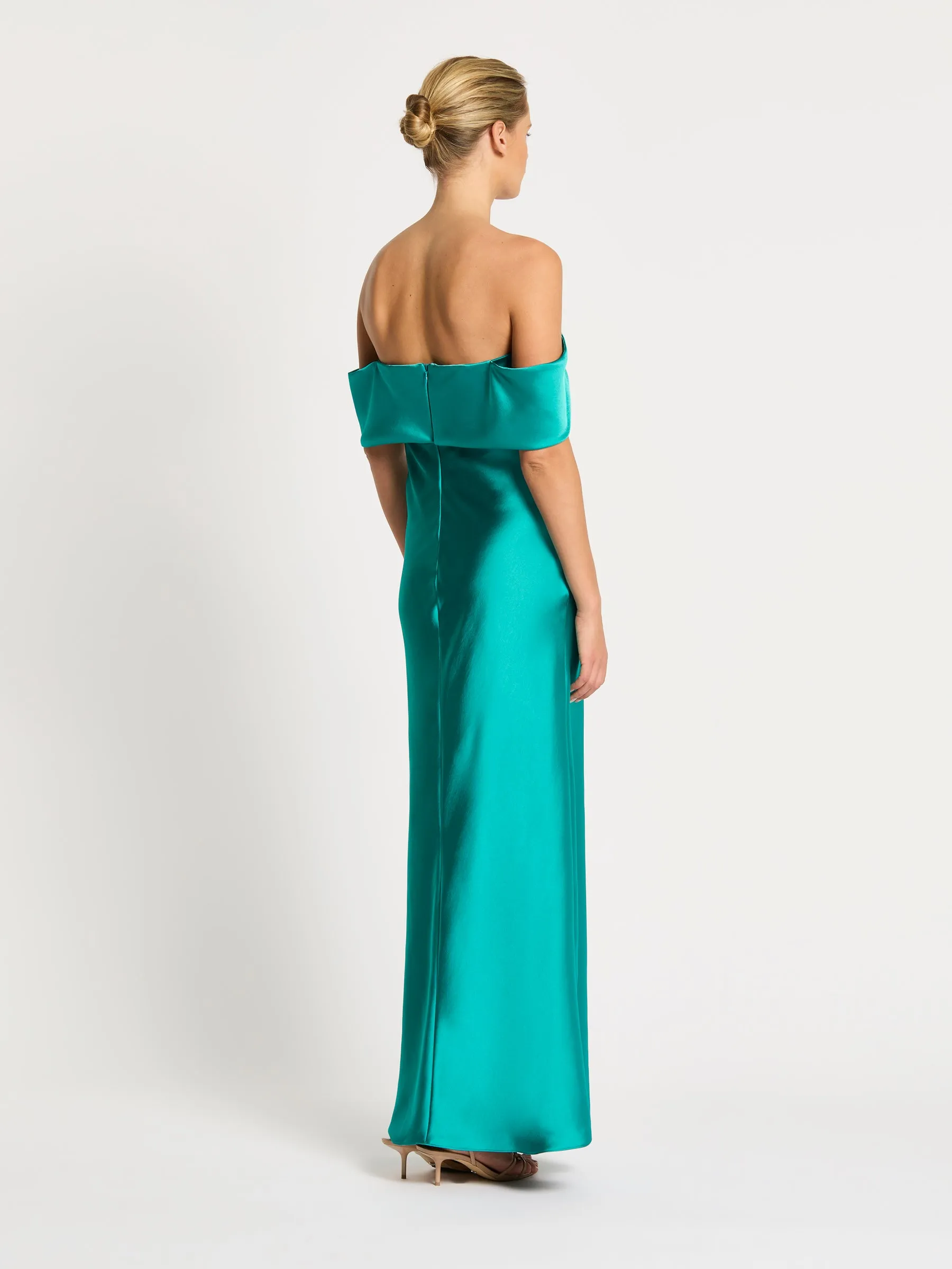 Kirsten Off Shoulder Gown - Turquoise