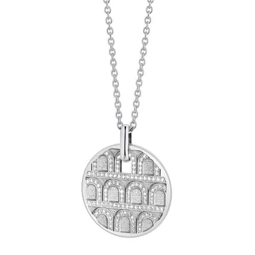 L'Arc de DAVIDOR Pendant GM, 18k White Gold with Satin Finish and Palais Diamonds