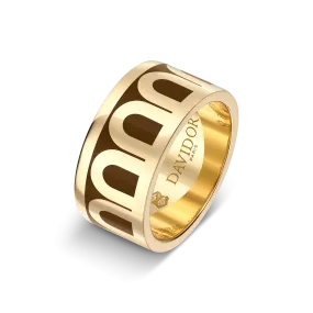 L'Arc de DAVIDOR Ring GM, 18k Yellow Gold with Cognac Lacquered Ceramic