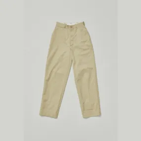 LENO CHINO TROUSERS - BEIGE