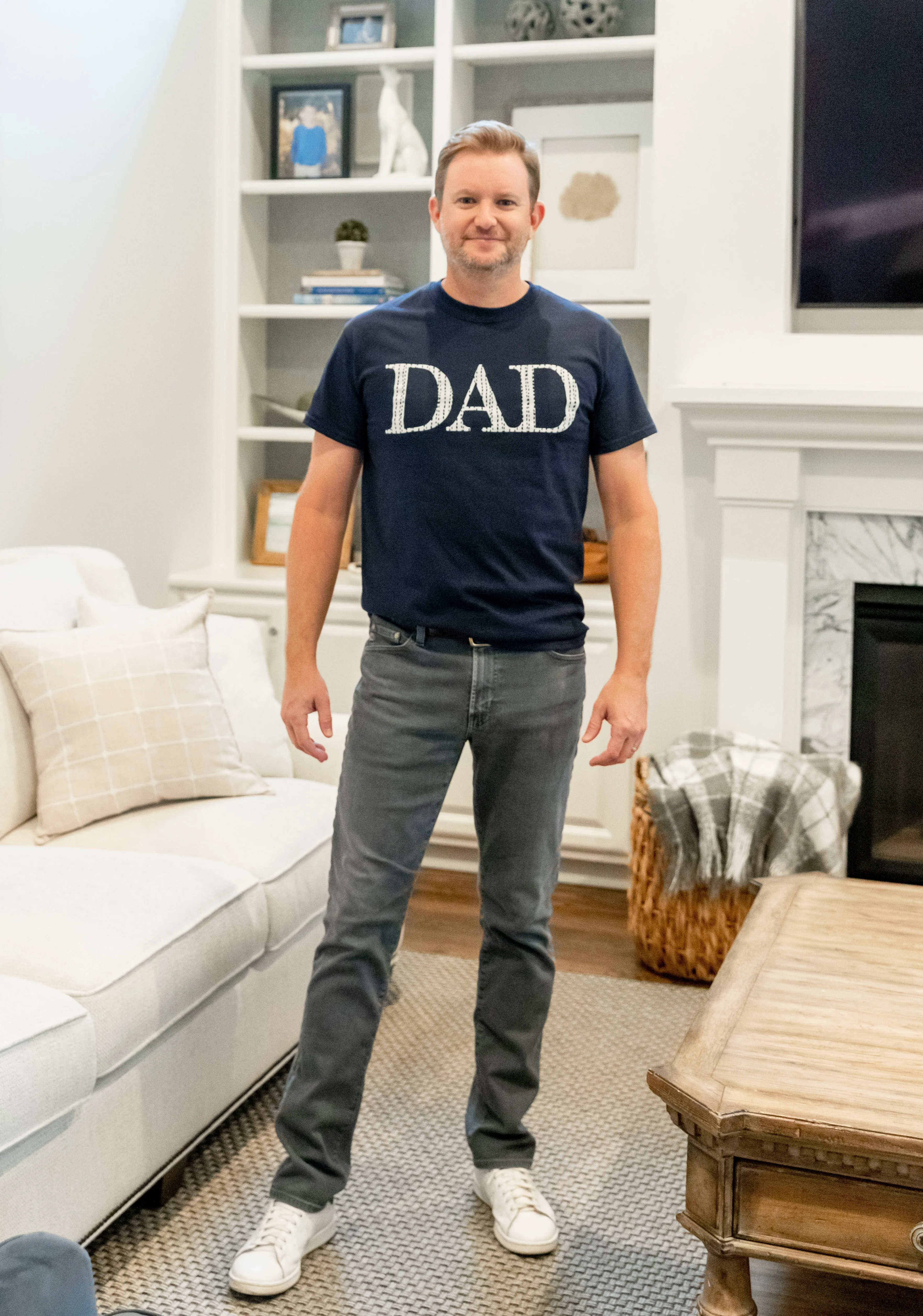 Luna Robe & Navy Swaddle & Dad T Shirt