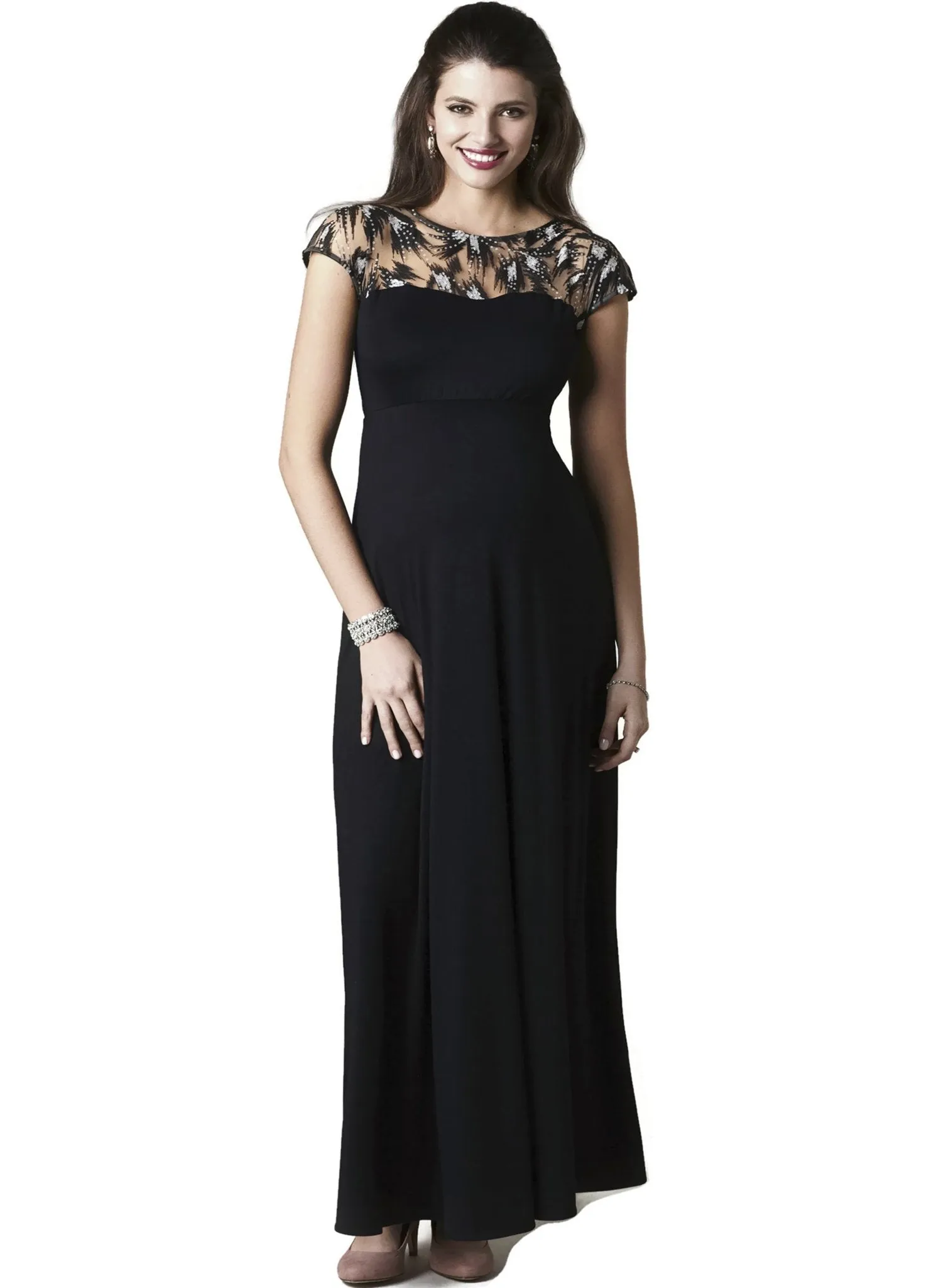 Marie Maternity Gown - Vintage Noir