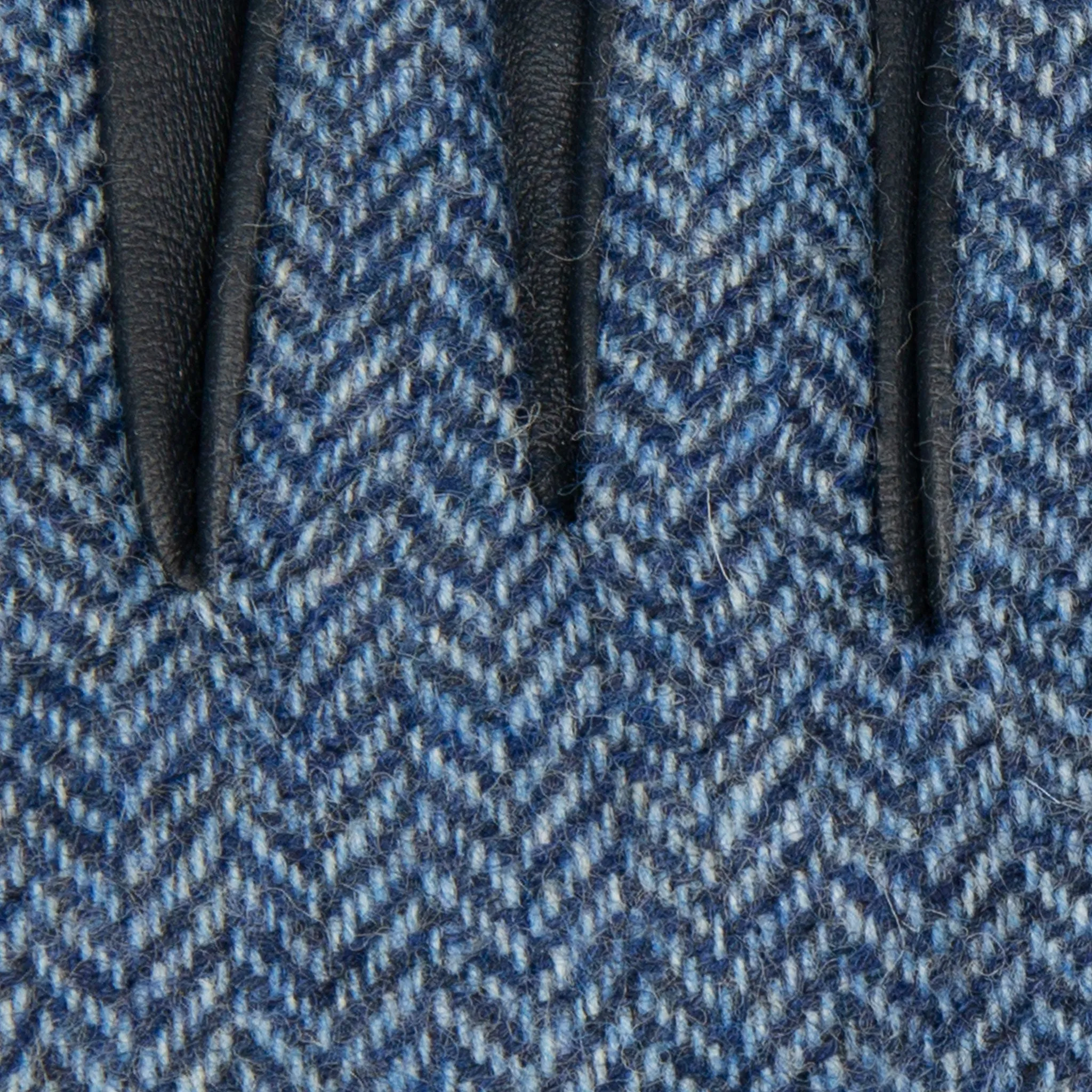 Men’s Heritage Touchscreen Cashmere-Lined Abraham Moon Herringbone Tweed and Leather Gloves