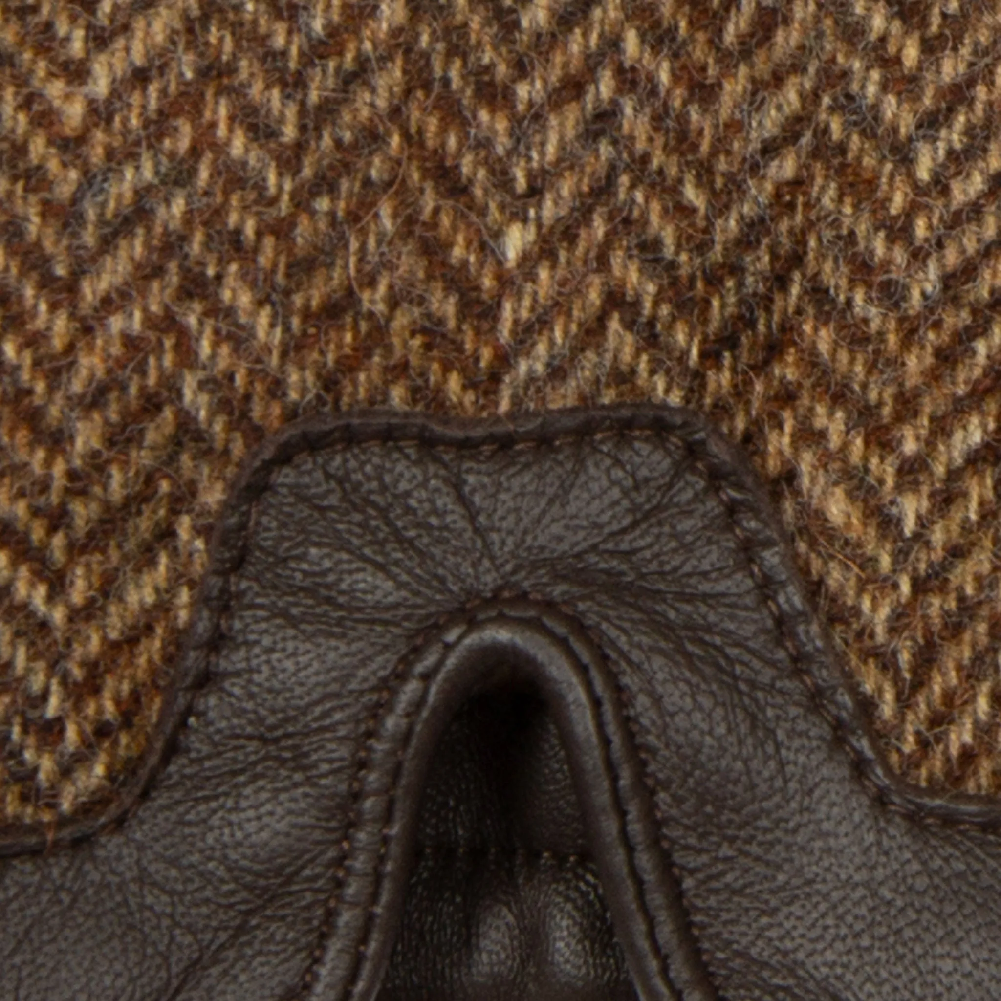 Men’s Heritage Touchscreen Cashmere-Lined Abraham Moon Herringbone Tweed and Leather Gloves