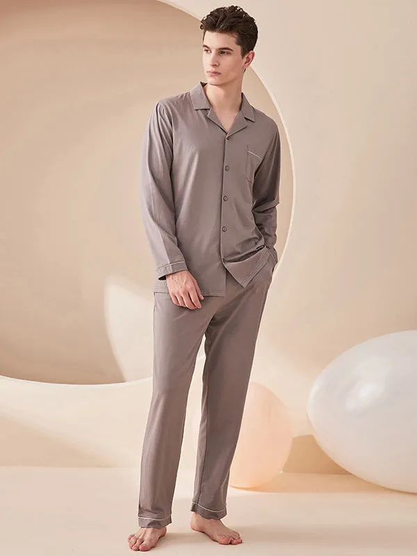 Modal Morandi Color Couple Pajama Set