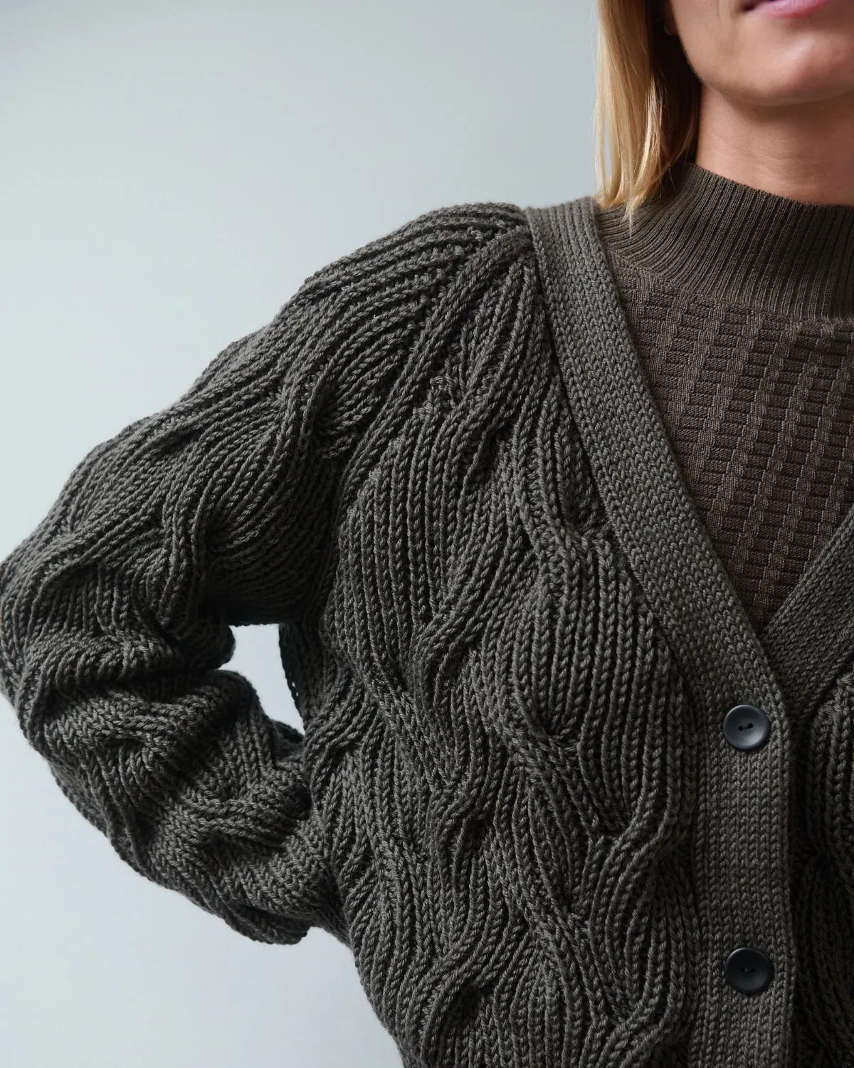 Nemunas: Nettle Merino Wool Cardigan