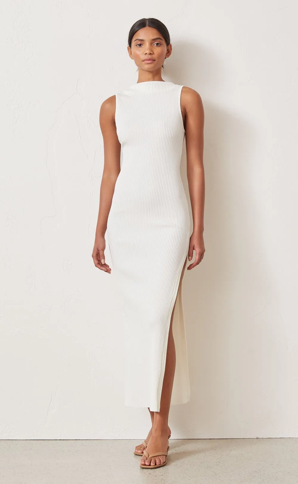 Noir Et Blanc Midi Dress- Ivory