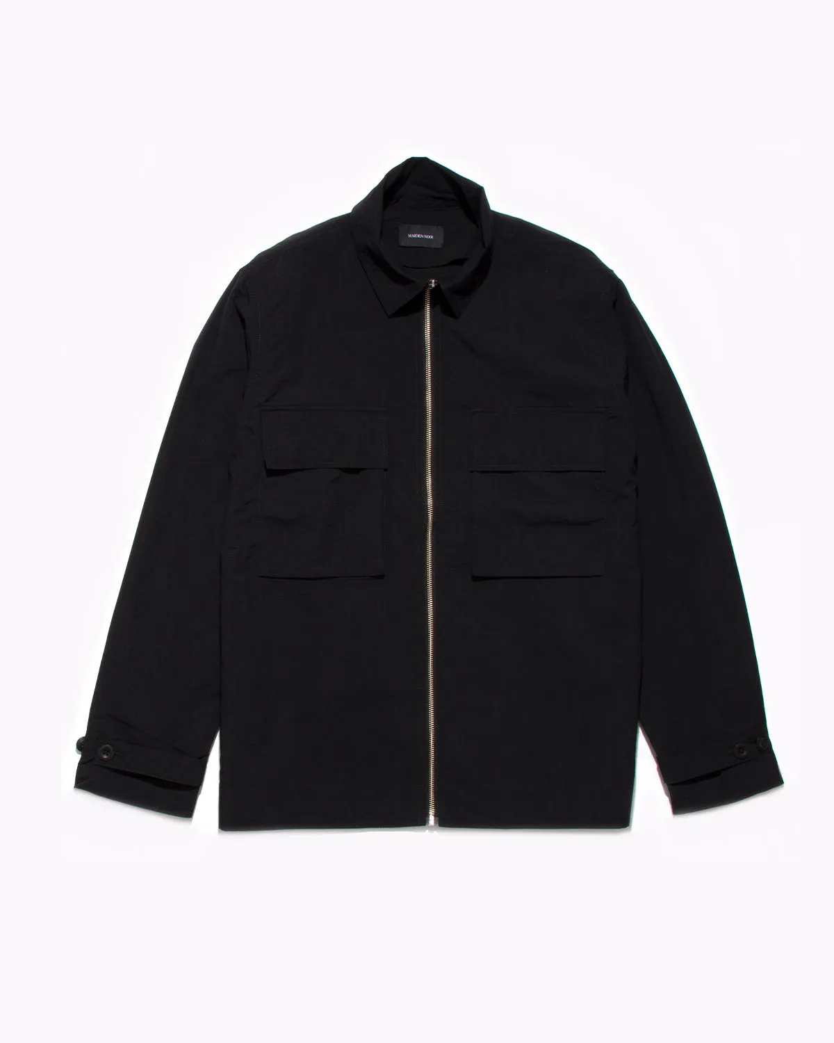 Nylon Poplin LS Shirt - Black